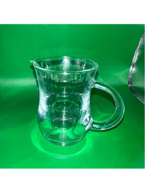 Vintage Clear Glass Pitcher Shaped Measuring Units Handled Creamer